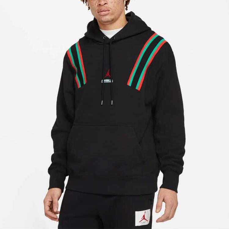 Jordan x Facetasm Why Not? Co-Branded Striped Back Print Pullover Hoodie Asian Edition Men Hoodie Black DC4644-010