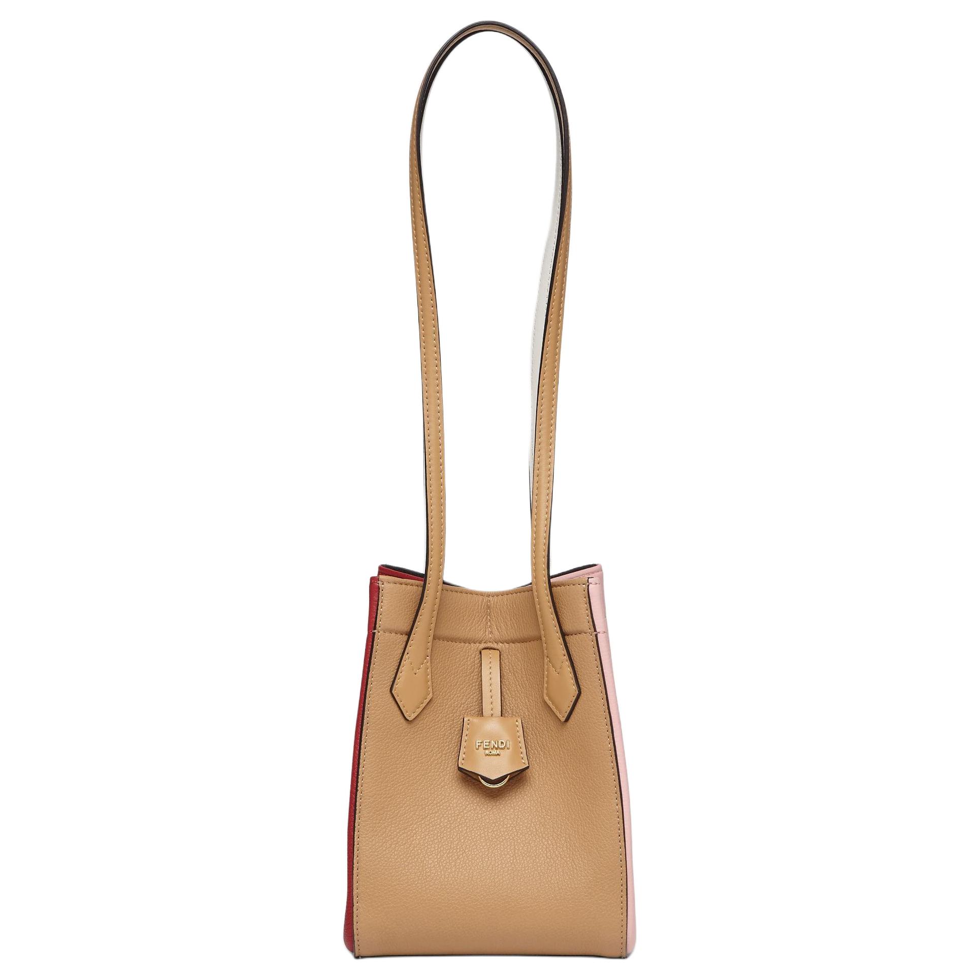 

Fendi Origami Hidden Magnetic Buckle Keychain Pendant Handbag Women Handbag Red Pink Light-Brown 8BS083AOVLF1759 Basic Set (Bag+Dust Bag)