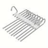 1pc Space-Saving S-Type Pants Hanger - 9-Tier Non-Slip Organizer,Extra 5 Hooks for Jeans, Leggings, Trousers,Increases Closet