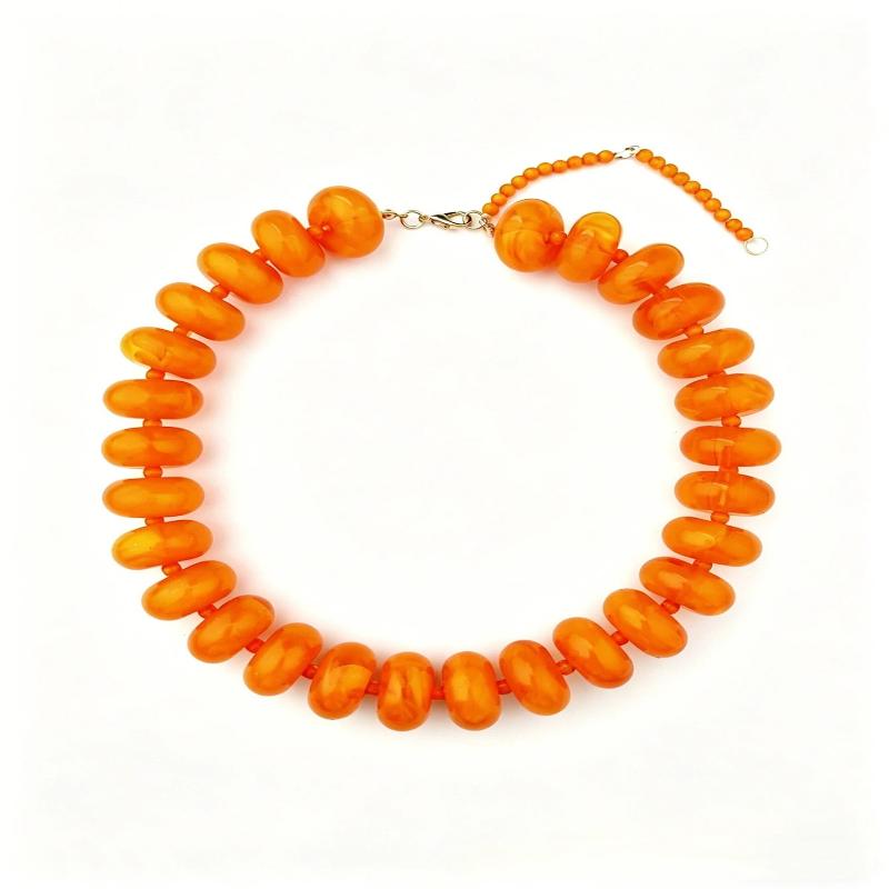 Bohemian  Casual Dopamine Resin Bead Necklace Charms Jewelry Suitable For Women Daily Vacation Wear