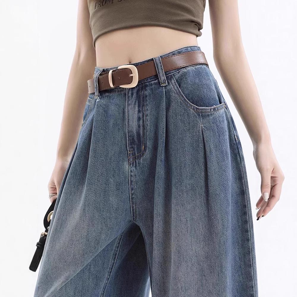 

Women s Summer 2025 Wide-Leg Jeans - Loose, Slimming, Versatile, and Comfortable Denim Pants 2XL
