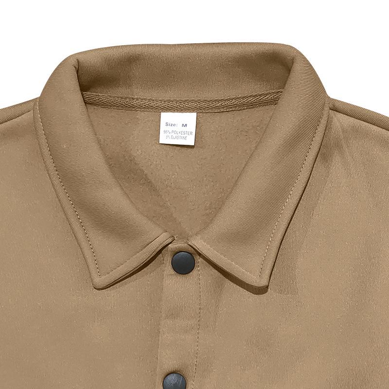 American Style Heavyweight Retro Workwear Jacket - Long Sleeve, Plus Velvet, Warm, Casual, Loose Fit