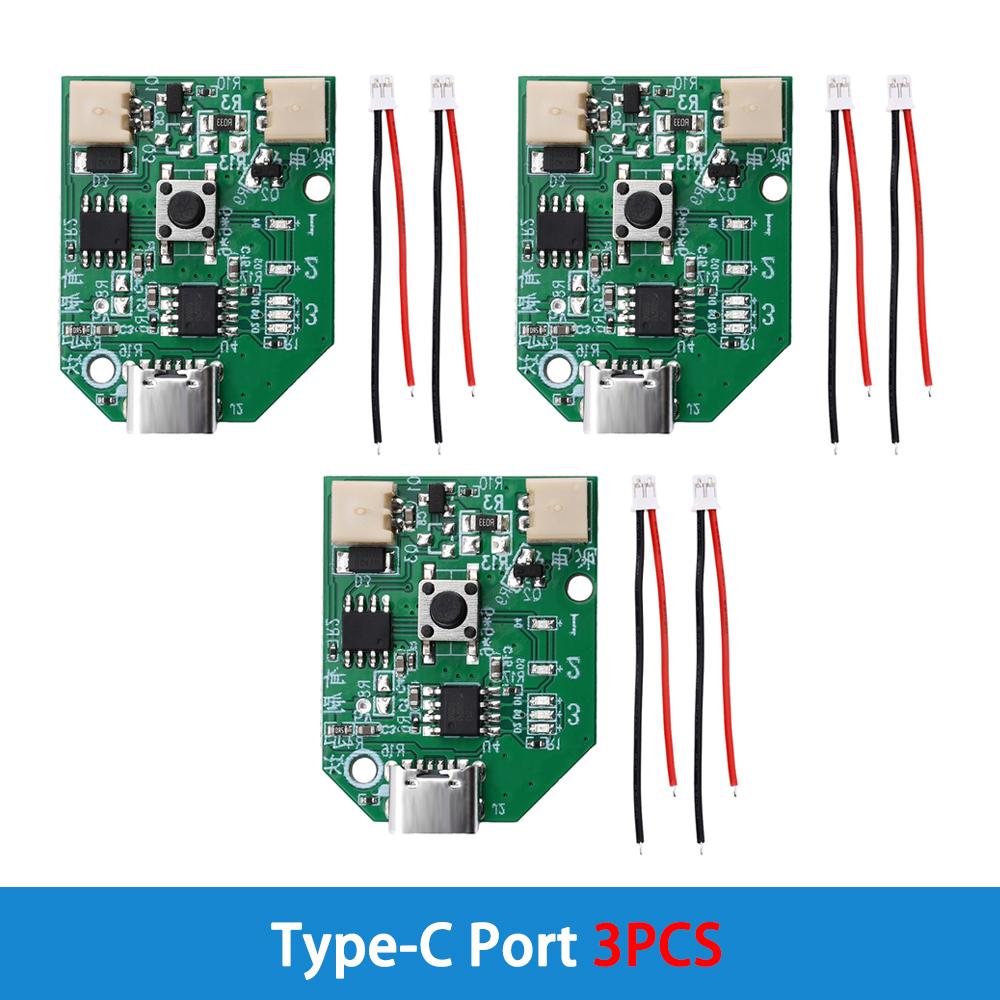 1/3PCS 3-Speed Universal Small Fan Control Board Micro USB Type-C Rechargeable Circuit Board Charging Module with Cable