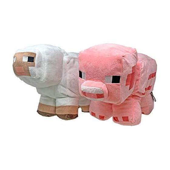 Popular Mobs Turned Into Big Stuffed Animals BIG Stuffed Animals, Sheep, Pigs, Set of 2, Approx. 30cm, Official Goods