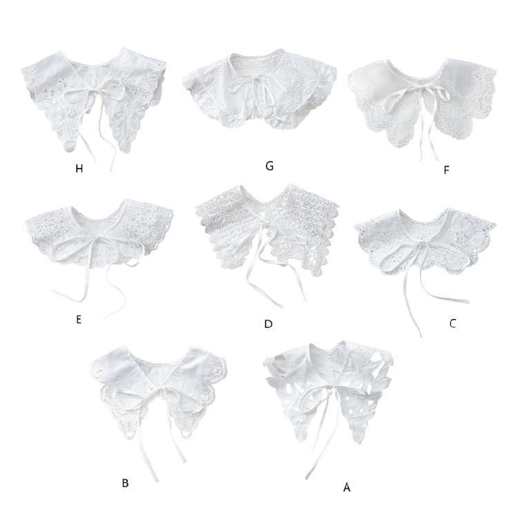 Chic Detachable Neckline Accessory Delicate Lace Spread Lapel Collar 8 Style Choices