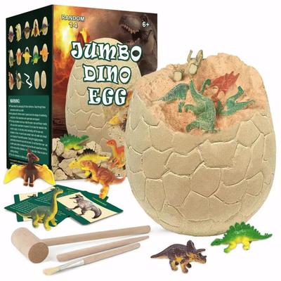 Kit de Escavação de Ovo de Dinossauro Gigante cocoriko com 14 Brinquedos de Tiranossauro Brinquedo Educativo Figuras de Dinossauro, (Ovo Jumbo)