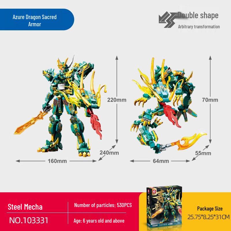 

Senbao Лазурный Дракон Меха & Белый Тигр, Алая Птица, Черная Черепаха Набор Строительных Блоков