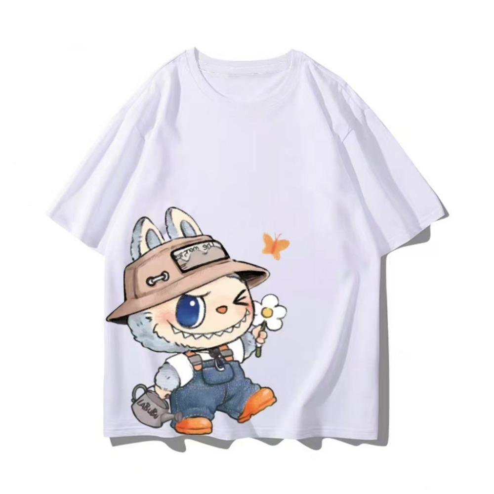 Summer Loose Unisex Style Short-sleeved T-shirt Men/women LABUBU Printed Top