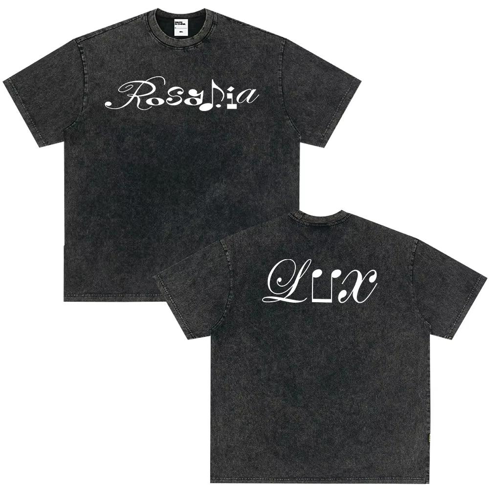 Vintage Gewaschenes Singer Rosala LUX Album Grafik T-Shirt Herren Damen Mode Kleidung T-Shirt Lässig Hiphop Übergroße T-Shirts