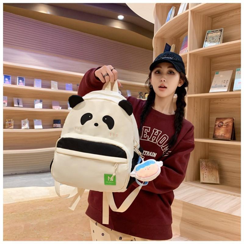 Cute Panda Bag Cartoon Backpack Ins Girl Soft Mini College Middle School Students Small Schoolbag