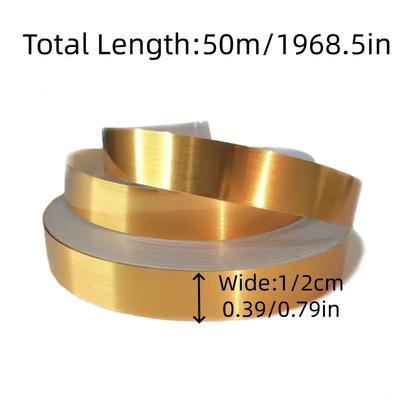 1PC 50m/1968.05in Self-Adhesive Tile Stickers Tape Floor Waterproof Wall Gap Sealing Strip Gold Silver Tile Beauty Seam Sticker