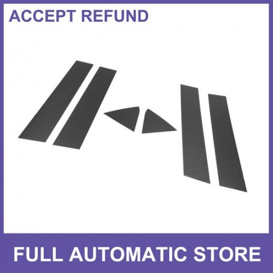 Door Pillar Window Trim SIX  for Dodge Charger 06-10 Black Carbon Fiber