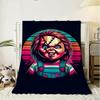 C-Chucky Horror Movie Throw Soft Flannel Throw Blanket, Lightweight Breathable Summer Nap Blanket For Home Travel Cozy Decor