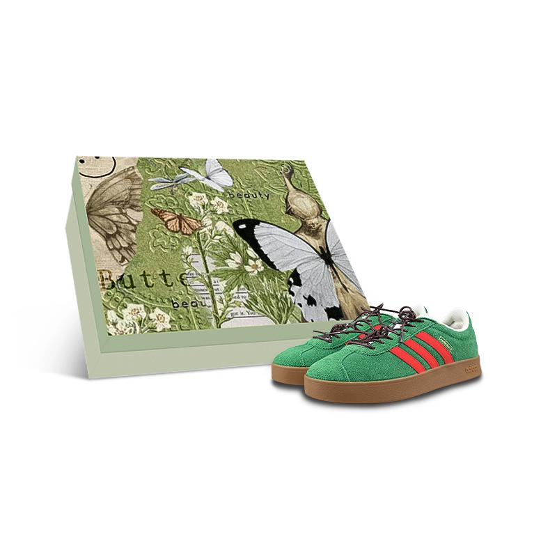 

Adidas VL COURT 2.0 Cushioning, Wear Resistant Low top Skateboard Shoes Unisex Green Red JH5077(Team1311-BOX) 39⅓