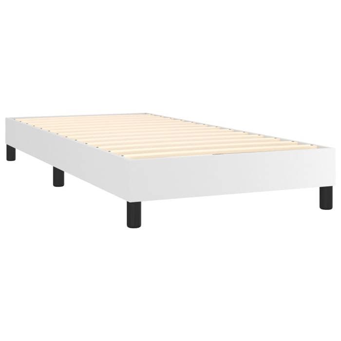 Maison Exclusive - Sommier à lattes de lit avec matelas Blanc 90x200 cm Similicuir