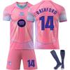 25-26 Barcelona UEFA Champions League Pink Football Jersey for Kids and Adults RASHFORO #14