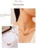 18K Gold Titanium Stainless Steel Zircon Necklace with Colorful Diamond Tassel Pendant - Waterproof