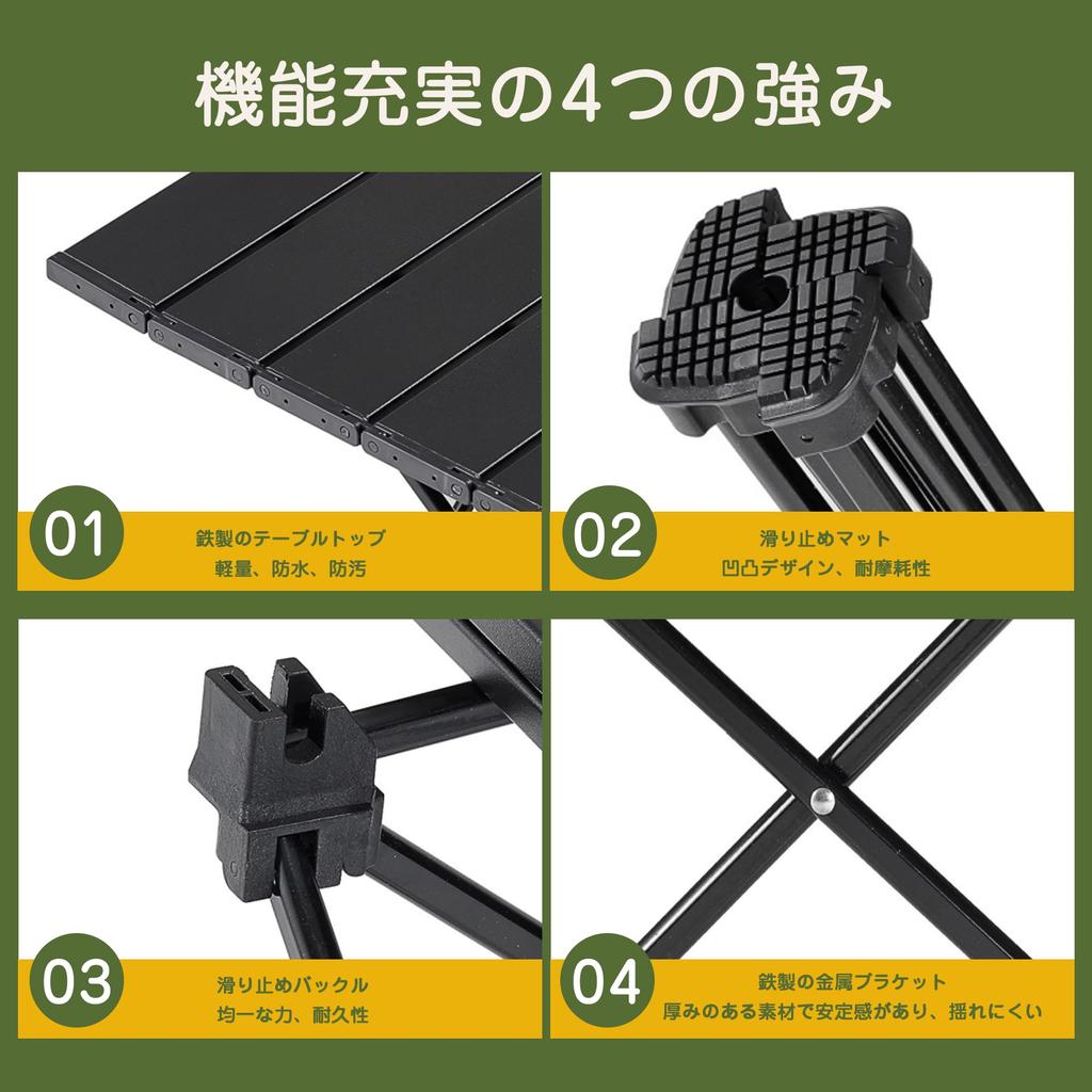 AYO Camping Foldable Outdoor 30kg Load with Storage Bag Size Table, Roll-Up Table, Table, Durable, Heat-Resistant, Waterproof, Portable,