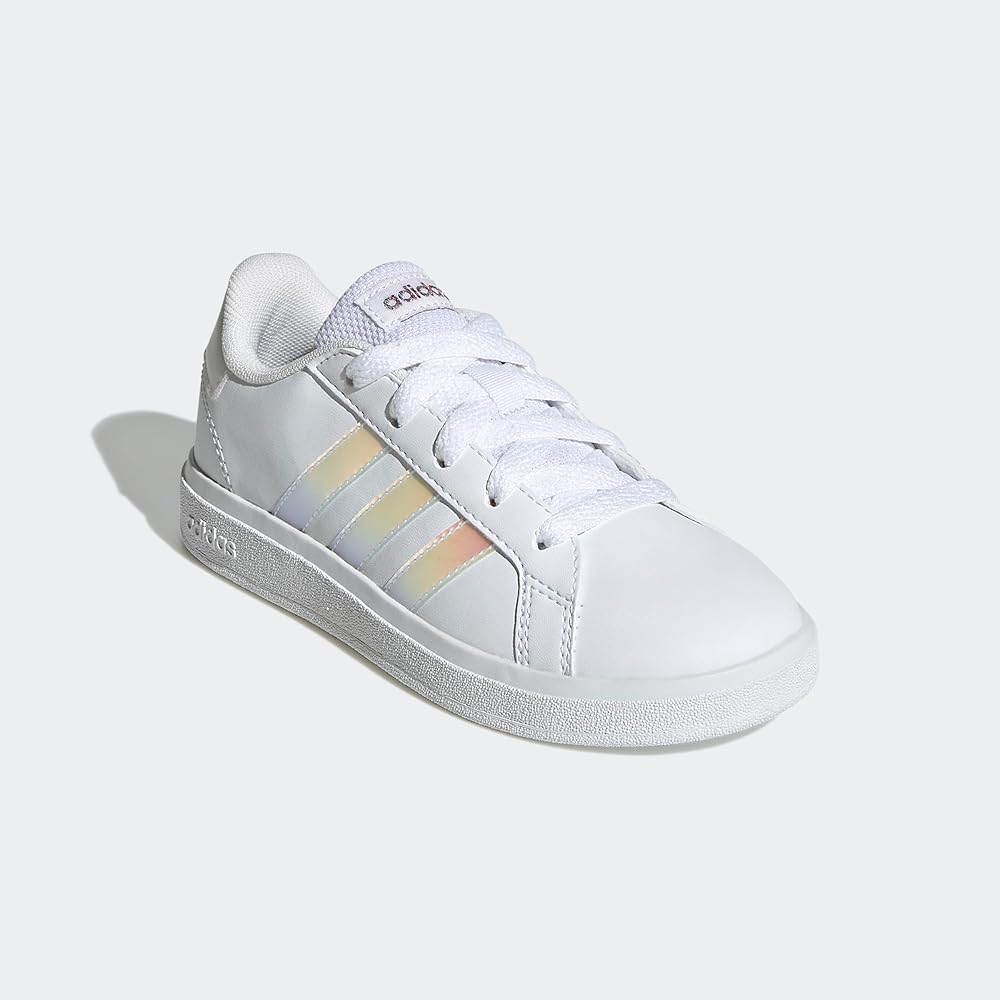 Adidas Kids Grand Court 2.0 Sneakers White Iridescent Footwear Size 17.5 cm