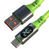 Cabos USB Tipo C de Carregamento Super Rápido de 240W com Display Digital Cabo de Transferência de Dados de Alta Velocidade Fio USB Tipo C para C para iPhone 15 16 17 Pro