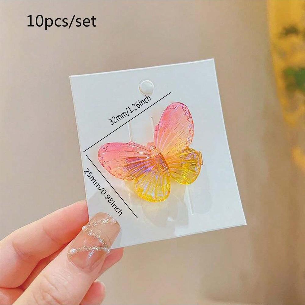 10pcs Acrylic Butterfly Beads Decoration Colorful Transparent Loose Spacer Beads for DIY Making Bracelet Necklace Accessory
