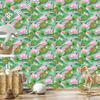 Flamingos, flowers and tropical leaves wallpaper for living room and bedroom 50x1000