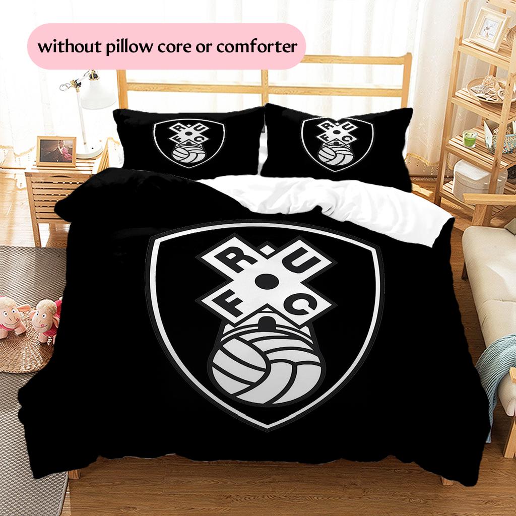 Rotherham United Badge Pattern Bedding Home Decoration Birthday Gift (1 * Duvet Cover + 2 * Pillowcase, Without Core)