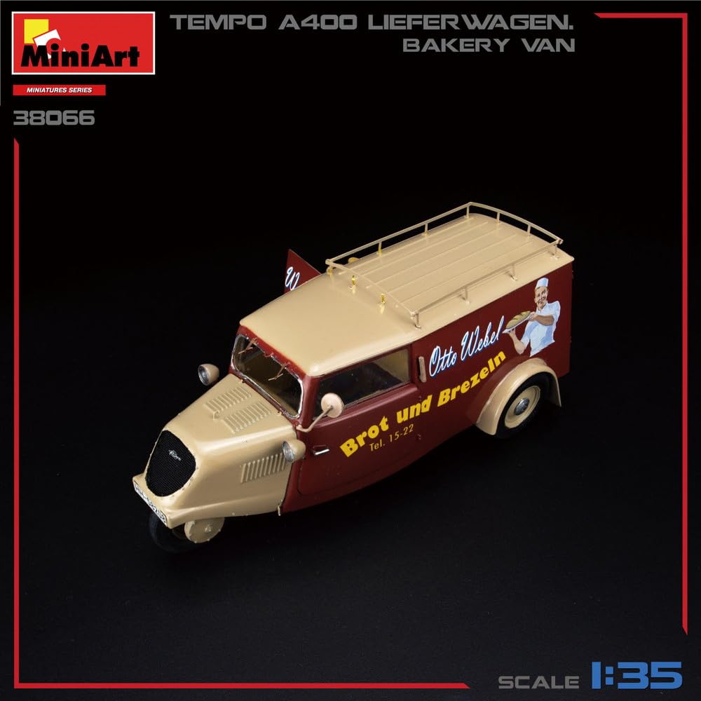 Miniart Scale Tempo A400 Reeferwagen Bakery Van Plastic Model Kit MA38066 1/35