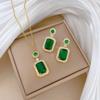 Minimalist Design  New Stainless Steel Zircon Necklace Earring  Set Suitable For Bridal Wedding Banquet Party Gifts