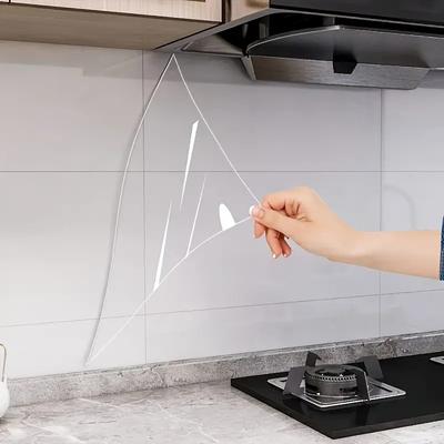 1 Roll Electrostatic Wall Protective Film - Waterproof, Oil-resistant, Removable Without Glue, Easy To Clean - Ideal for Kitchen