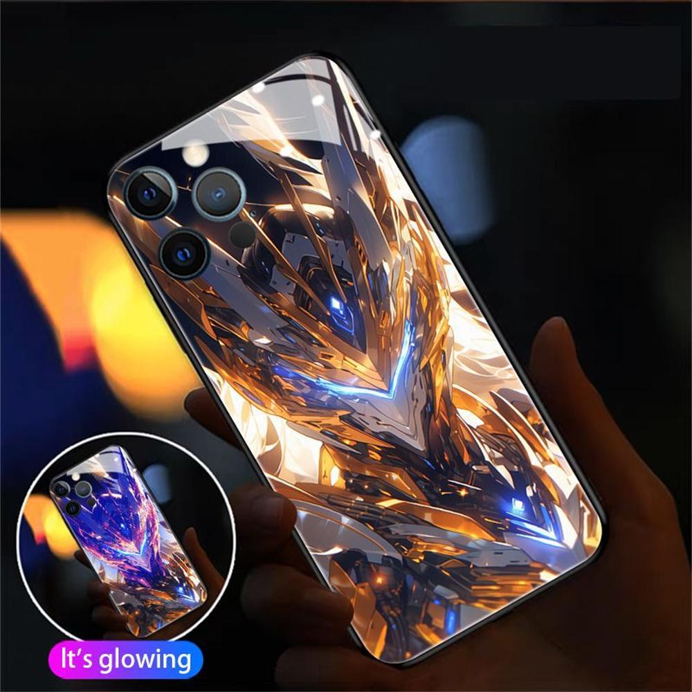 Mech Warrior LED Light Up Luminous Glowing Case for iPhone Samsung 【Style A】For Iphone SE (2nd/3rd Gen)