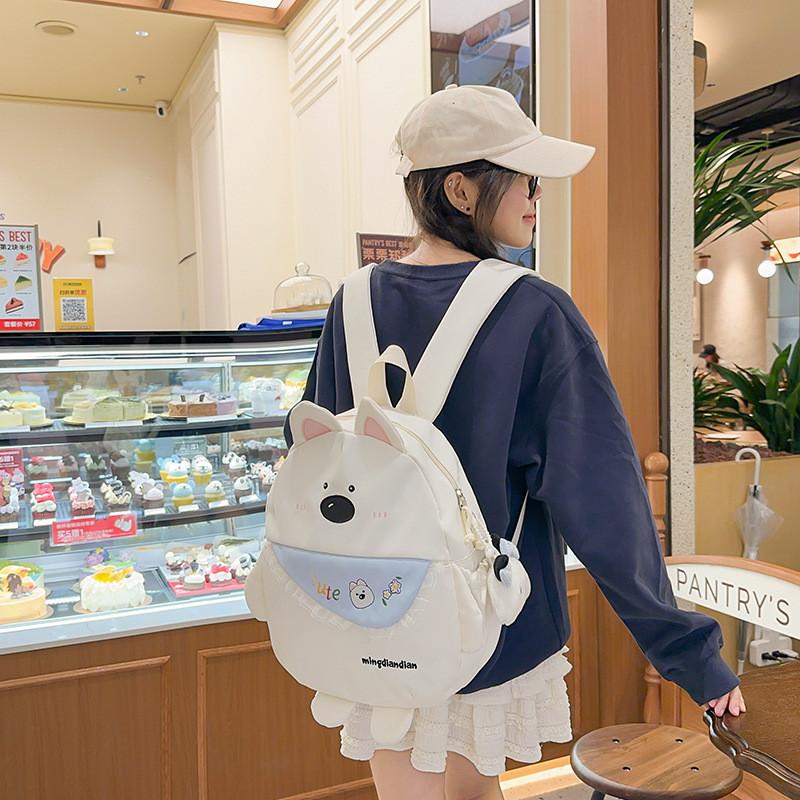 Cute Cartoon Puppy Kids Backpack With Nylon Material And Antiload For Elementary School Girls