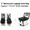 3 Piece Motorcycle Luggage Inner Bag Expandable Side Case Pannier Saddlebag Waterproof Shoulder Bag Compatible with