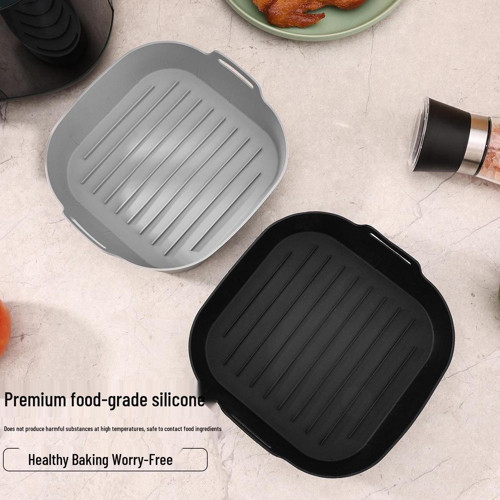 Air Fryer Silicone Baking Tray - Easy Clean, Round Silicone Mat for Household Use