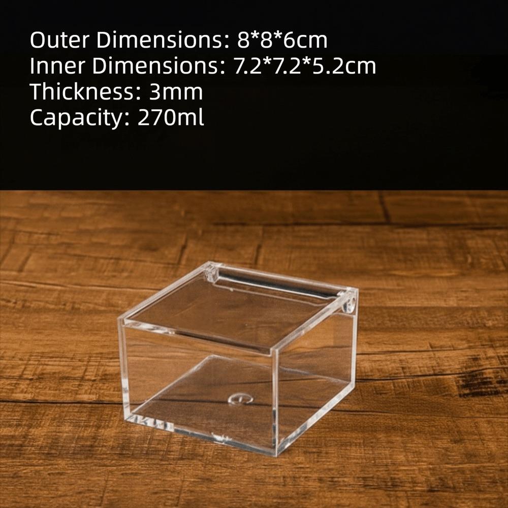 Square Cube Acrylic Box With Lids Stackable Design Transparent Container Transparent Case Clear Cube Box Decorative Use