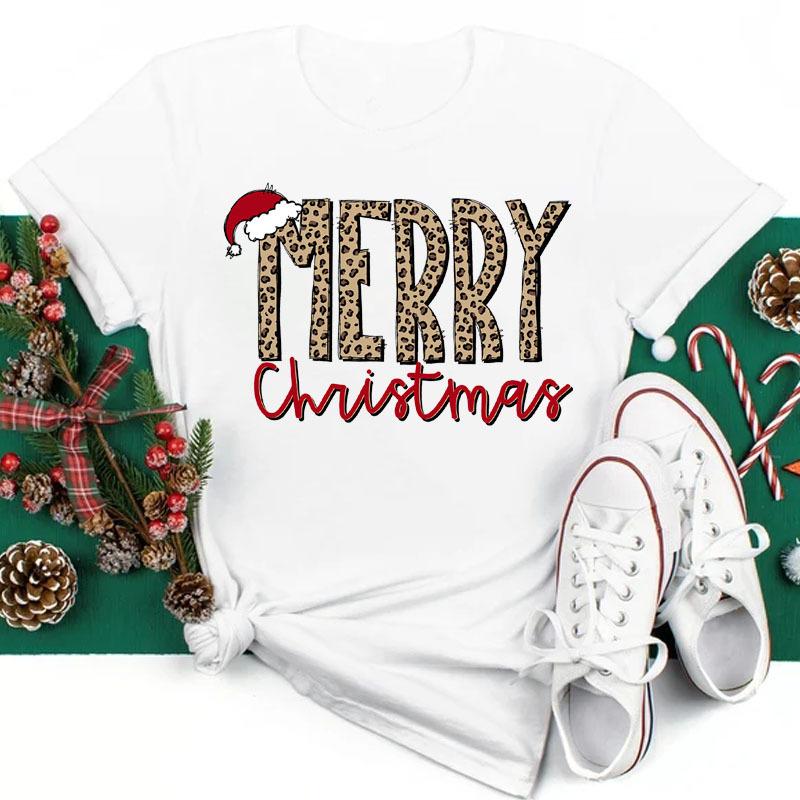 Women's Christmas Collection Printed Plus Size Trendy Letter Pure Cotton Short Sleeved T-Shirts Women’s