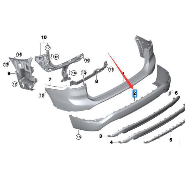 BMW X1 F48 Rear Bumper Air Deflector (51127403392)