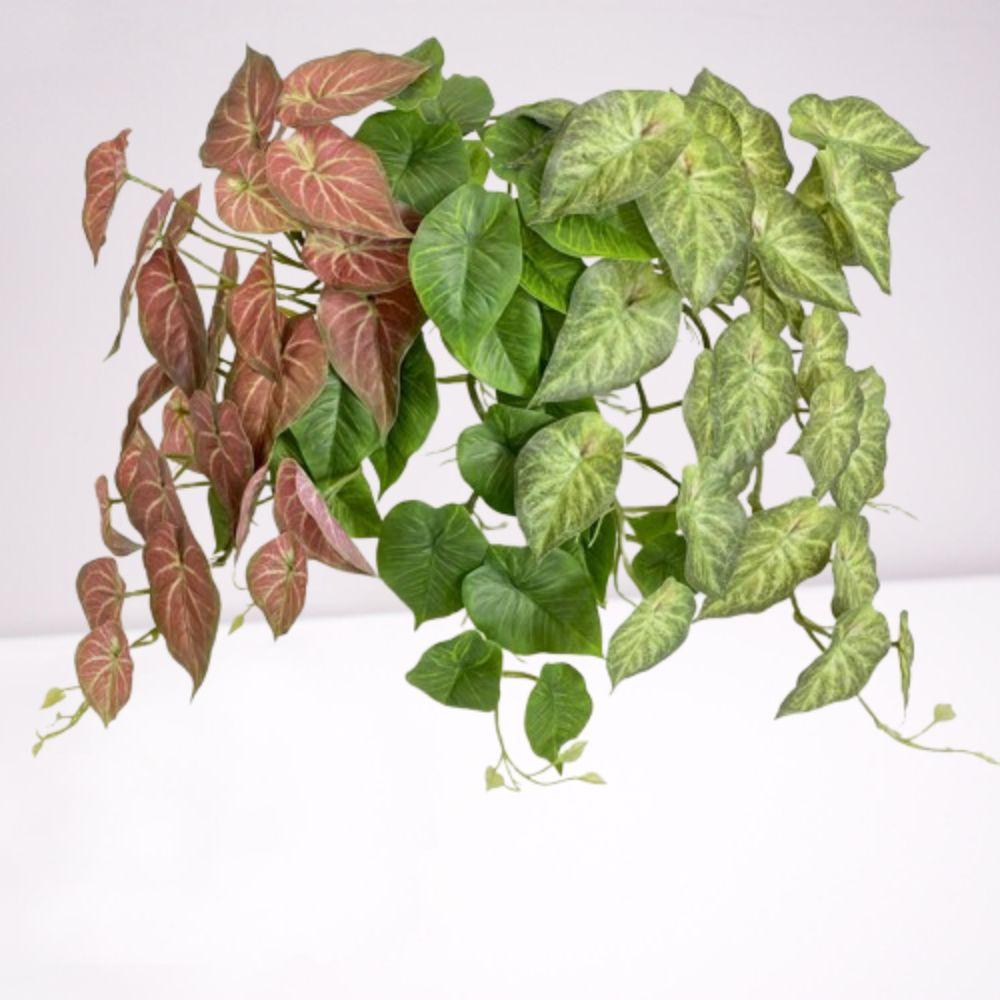 Real Touch Artificial Green Plant Leaves Plastic Fake Hanging Plants  Wedding Party Decor