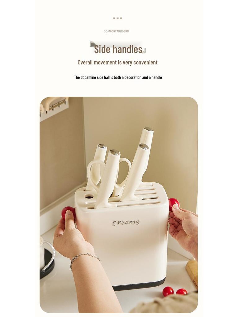 Dopamine Multifunctional Kitchen Knife & Chopstick Storage Rack - Stylish Plastic Organizer for Modern Homes