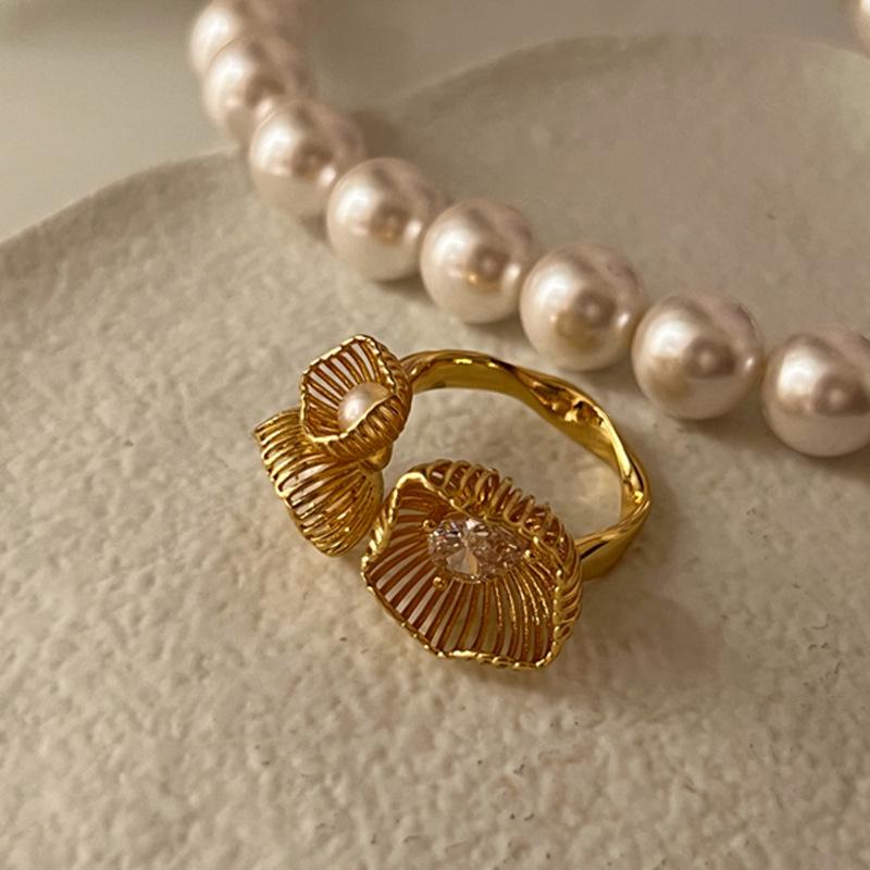 S925 Silver Hollow 3D Flower Ring - Women's Shiny, Versatile, Luxury Open Ring for Index Finger