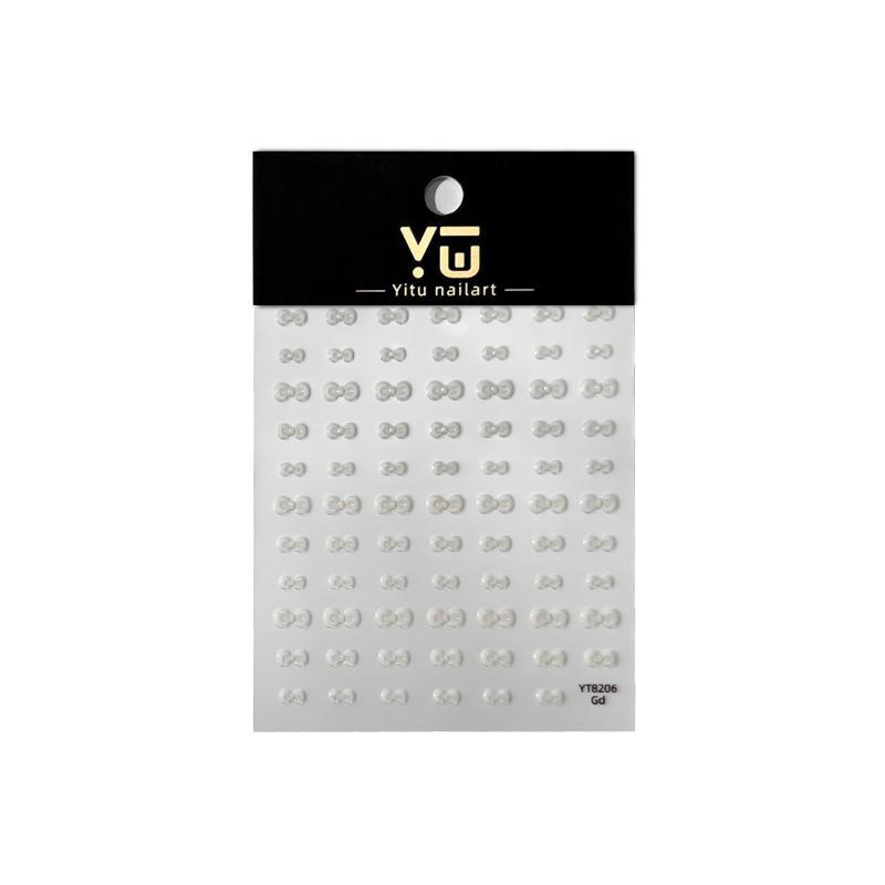 5D French Japanese Nail Art Decals Mini Bow Self-adhesive Nail Stickers for Home DIY Manicure Salon Beginners
