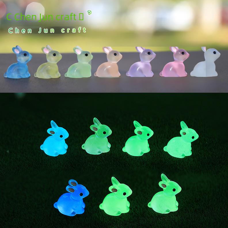 Charming Night Light Bunny Resin Sculpture For Kids Room And Gardens Fairy