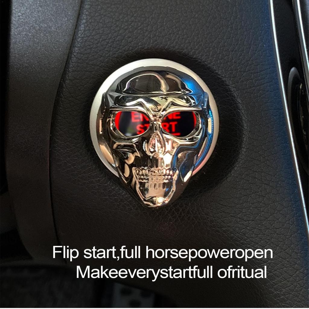 Car Push Start Button Cover, Car Push Start Button Sticker,Car Skull Push Start Button
