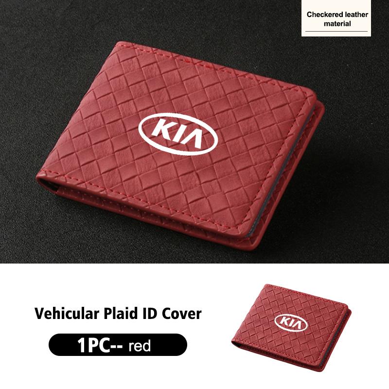 OWVZ1 Suede Car Driver License Cover Bank Card Credit Card Holder Accessories For KIA Cerato Proceed Venga Stonic Picanto Sorento