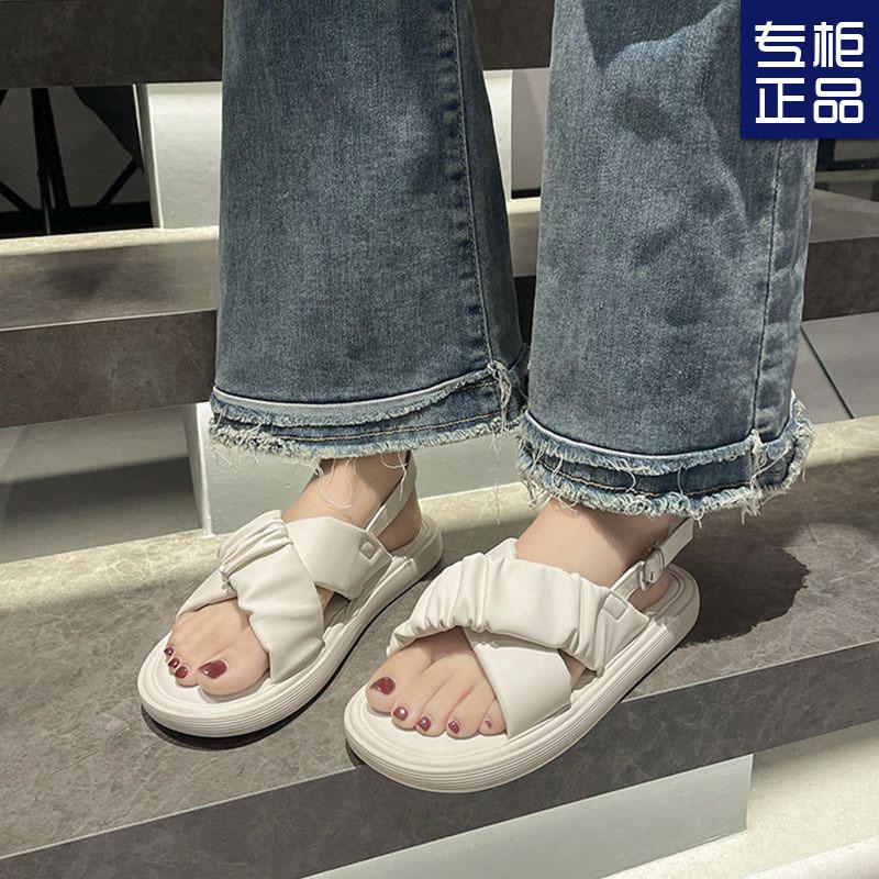 Soft-soled Sandals Women's New Summer Non-slip Casual Versatile Flat-bottomed Beach with Roman Shoes