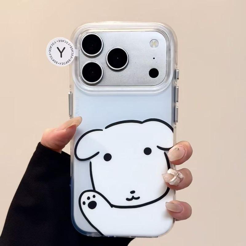 Minimalist Cute Puppy Phone Case For iPhone 17 16 15 14 13 12 11 Pro Max 7 8 Plus 16e 17e Air X XR XS Max Shockproof Back Cover