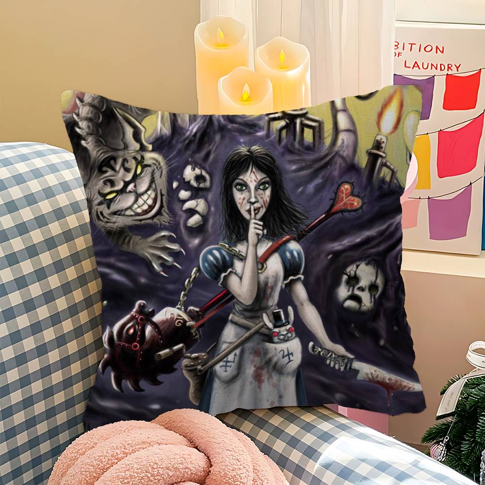 Game AAlice Madness Returns Pillow Gift Home Office Decoration Bedroom Sofa Car Cushion Cover Case X