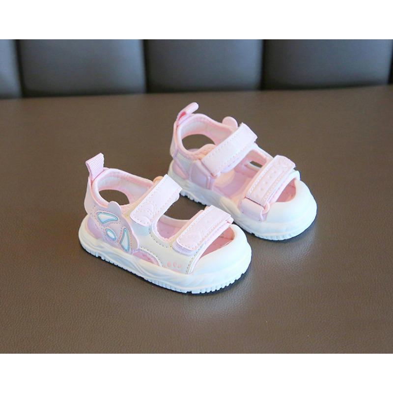 New summer soft sole anti-slip closed-toe toddler sandals for baby girls 16 розовый