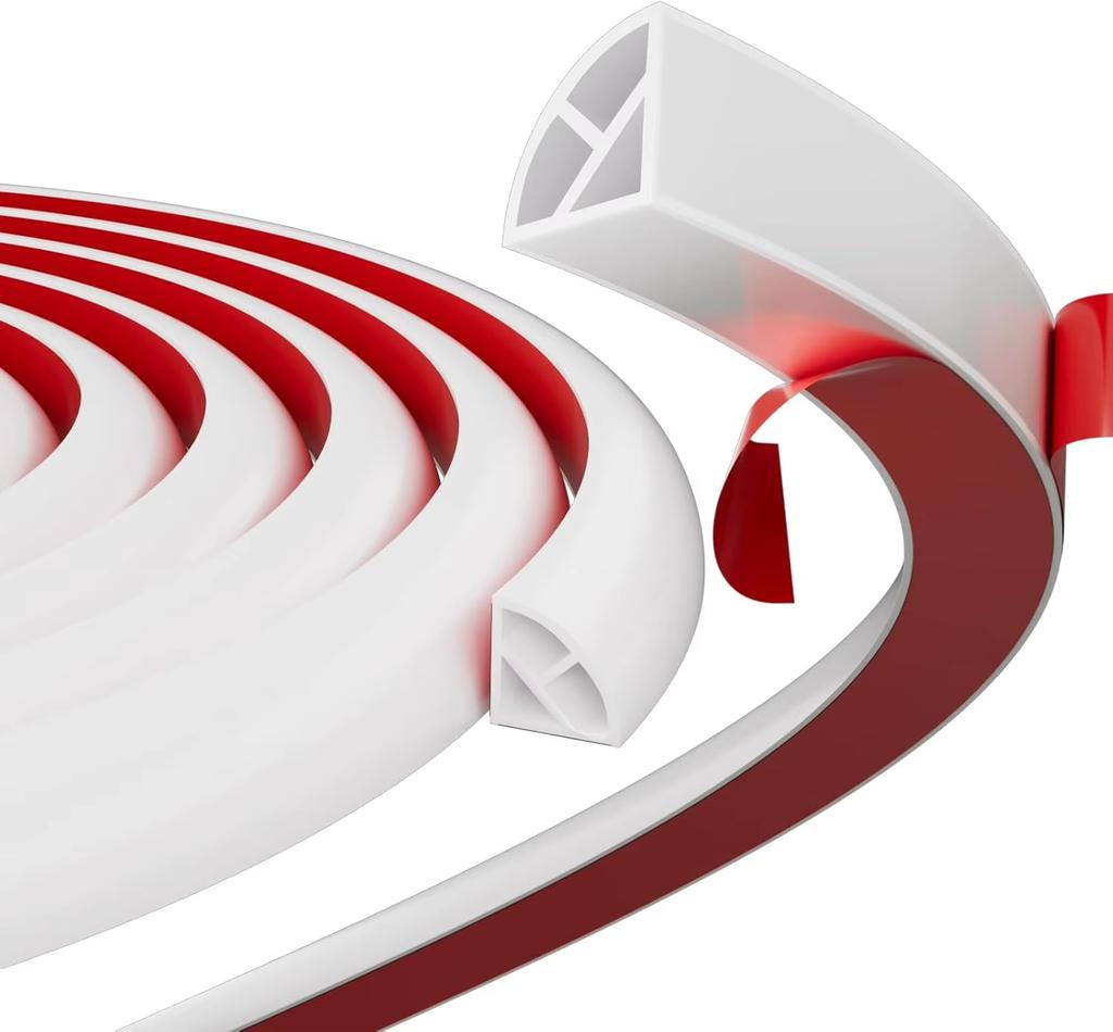 1PC 1/3meters Flexible Quarter Round MoldingCaulk Strip for Wall Edge Floor Corner,Bendable Self-Adhesive Baseboard Trim