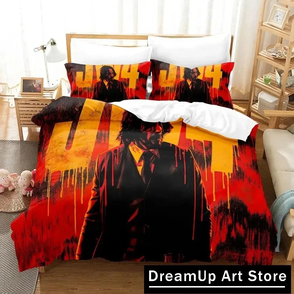 3D John Wick Bettwäsche-Set Bettbezug Bettdecke mit Kissenbezug Einzelbett Doppelbett Queen King Size Jungen Erwachsene Heimtextilien
